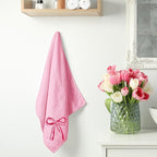 3Pcs Pink Bow Hand Towels Coquette Cotton Embroidered Decorative Towels - Image 5