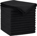 AIDEA Microfiber Cleaning Cloth Black 12PK, Microfiber Towels by AIDEAHOME