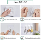 Adhesive Hooks Utility Hooks 44 lb/ 20 kg, Heavy Duty Coat Hooks Waterproof and - Image 6