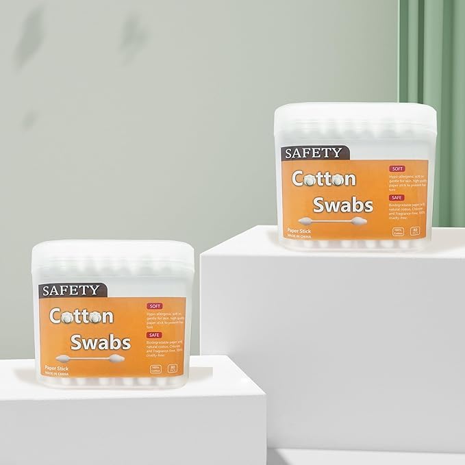 2 Packs 160pcs Safety Cotton Swabs - Image 2