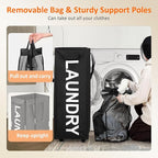 2 Pack Laundry Basket with Wheels, 90L Rolling Laundry Hamper with Wheels - Image 5
