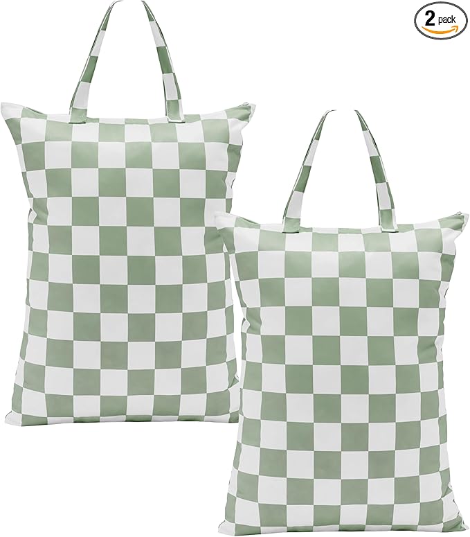 Checkered 2 Pcs Large Travel Laundry Bags by Ohocut