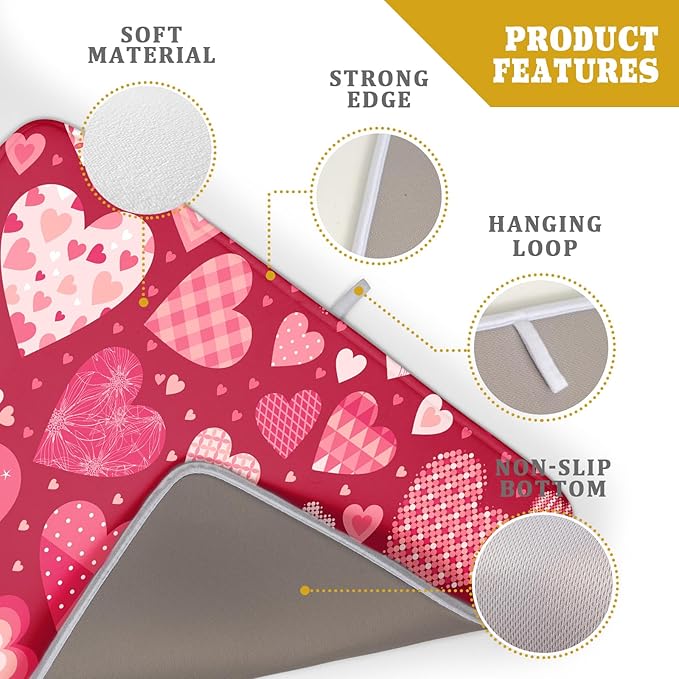 Valentine Day Love Heart Dish Drying Pad 18 x 24 Inch - Image 4