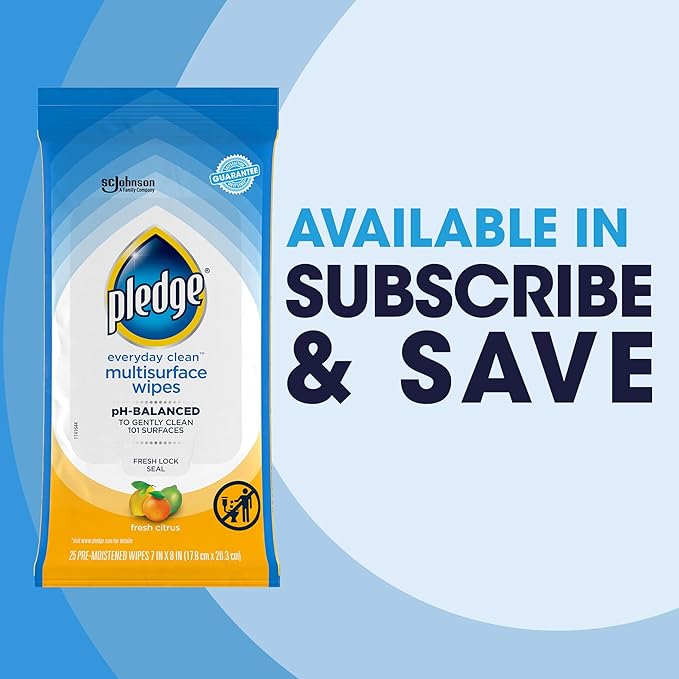 Pledge Multisurface Cleaning Wipes, pH Balanced, Fresh Citrus - Image 9
