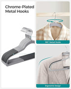 SONGMICS Clothes Hangers, Space-Saving, Light Gray and Dark Gray UCRP0050G01 - Image 5