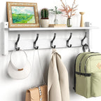 Coat Rack Wall Mount with Shelf, 24 Inch Coat Hanger Walls Mounted, Hat Rack by Optish