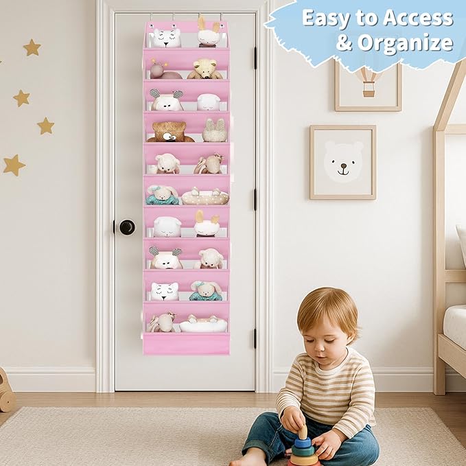 AOODA 10 Tier Clear Over the Door Shoe Organizer Storage, Deep Pockets Large - Image 5