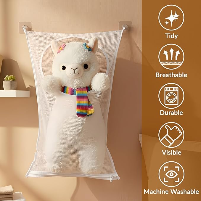 Hanging Laundry Hamper Bag, 30x20 Inch Foldable Wall Hanging Laundry Bag - Image 5