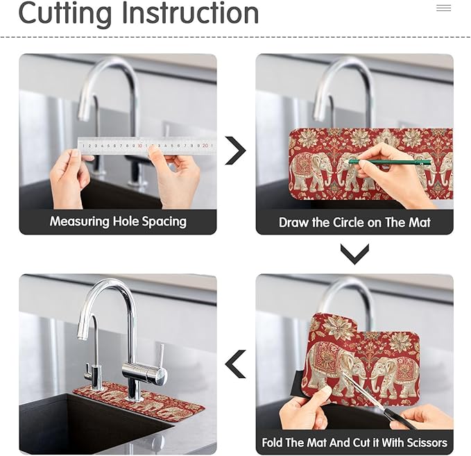 Kitchen Sink Splash Guard 2 PCS 14.7 Inch Sink Faucet Mat Splash Guard - Image 4