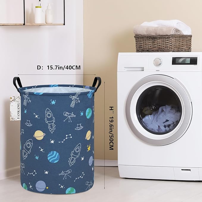 FANKANG Storage Basket, Nursery Hamper Canvas Laundry Basket Foldable - Image 2