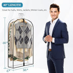40" All Clear Garment Bags for Hanging Clothes, Plastic Garment Covers - Image 5