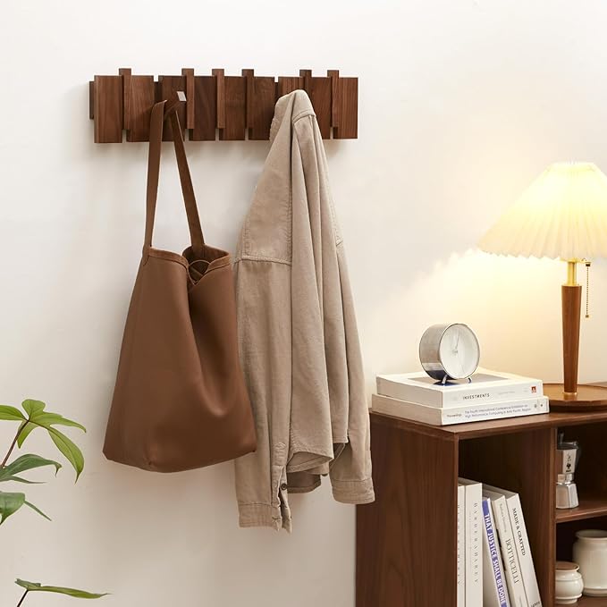 Wood Coat Rack Wall Mount, Coat Hooks Hanger Wall Mounted, Heavy Duty Wall Coat - Image 4