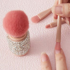 WOKOTO 4 in 1 White Diamond-Embellished Makeup Brushes - Image 6
