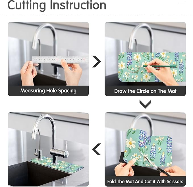Kitchen Sink Splash Guard 1 PC 30 Inch Sink Faucet Mat Splash Guard - Image 4