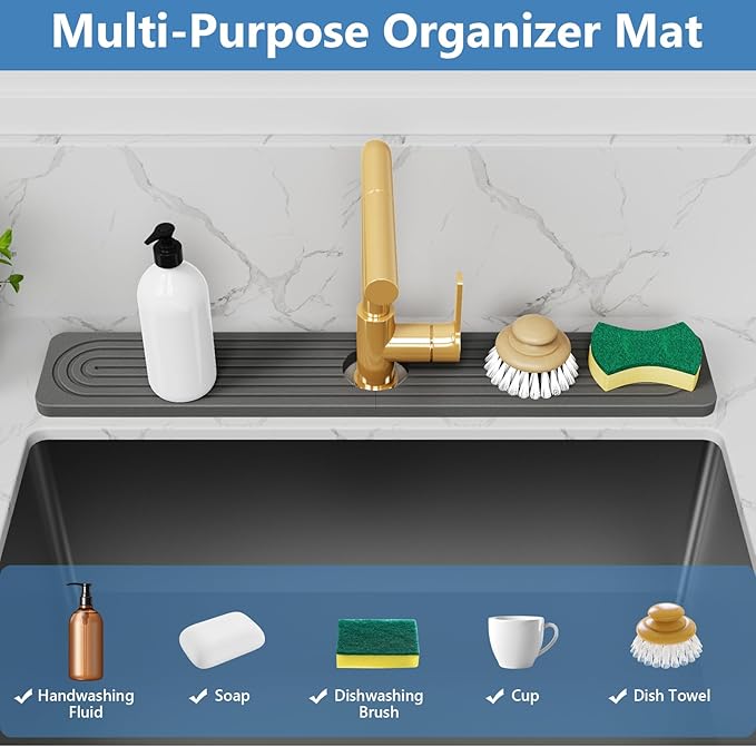 24'' Longer Faucet Mat for Kitchen Sink Stone Faucet Mat for Kitchen Sink - Image 7