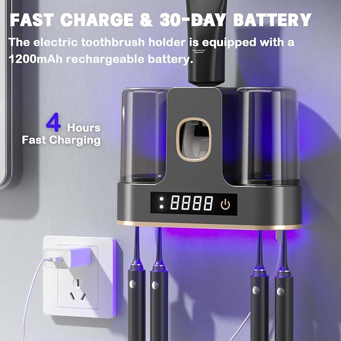 Electric Toothbrush Holders for Bathrooms, Dustproof Smart Toothbrush Holder - Image 6