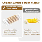 eyxformula Wooden Cotton Swabs, Sustainable Bamboo Sticks & Soft Tips, Natural - Image 3