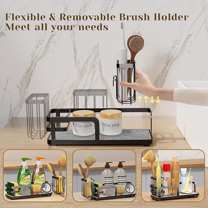 Kitchen Sink Caddy Organizer for Instant Dry, Rustproof Sponge Holder & Dish - Image 4
