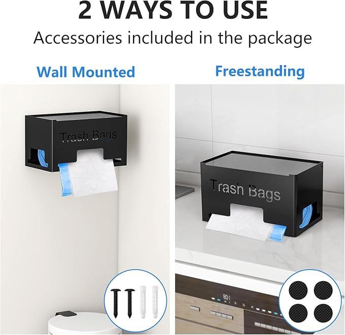 Large Trash Bag Holder Dispenser, Metal Garbage Bag Dispenser Roll Holder - Image 6