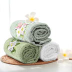 Magnolia Floral Hand Towels Farmhouse Green White Magnolia Bathroom Decor 14x29 - Image 4