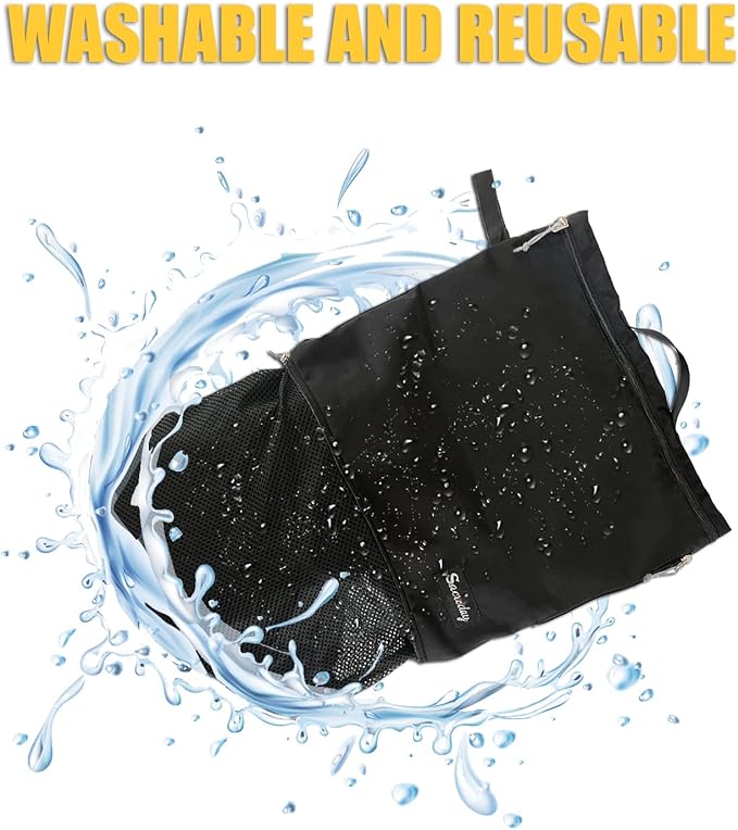 Mesh Laundry Bag Travel Bags-Small Hanging Wash Delicates Reusable Dirty Bag - Image 4