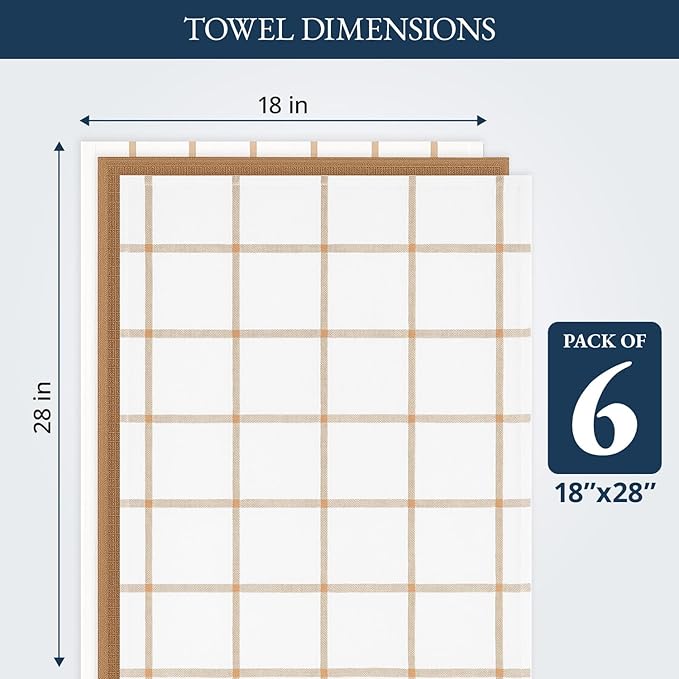 LANE LINEN Cotton Kitchen Towels and Dish Cloths Set, Quick-Drying Dish Towel - Image 3