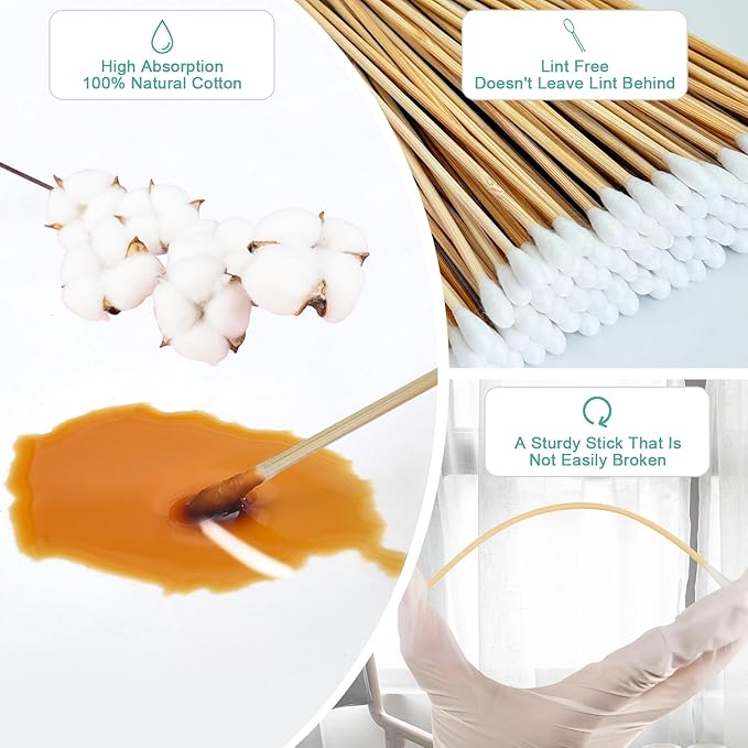 500 PCS Long Cotton Swabs with Wooden Handle - Image 3