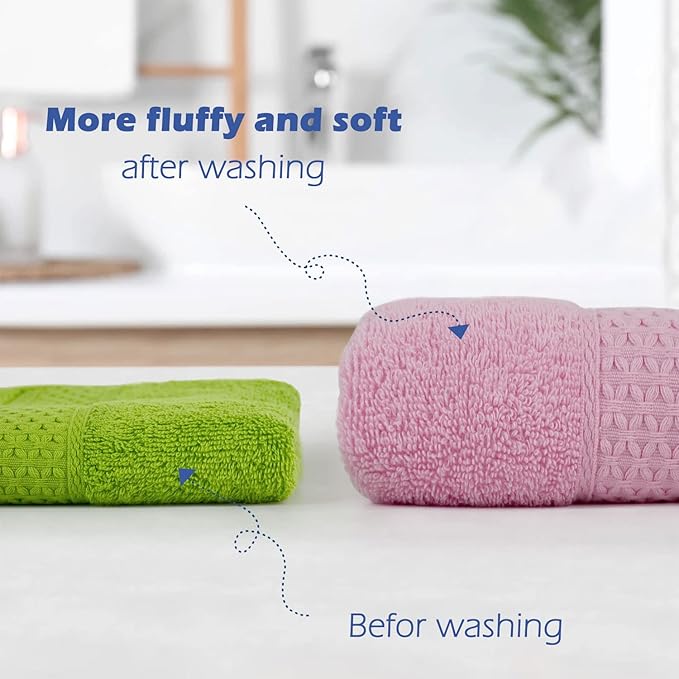 Cleanbear 6 Pack Hand Towels for Bathroom, 100% Cotton Absorbent Face Towels - Image 2