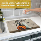 Happy Halloween Black Cat Ghost Dish Drying Mat - Image 7