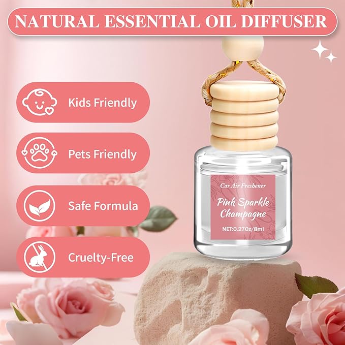 6 Pack Car Air Freshener, Long Lasting Natural Essential Oil Fragrance Diffuser - Image 7