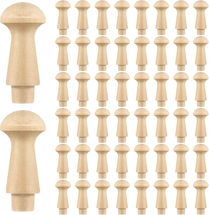 50 Pcs Mini Shaker Pegs Wooden Hooks Wall Mounted, Smooth Texture Wood Pegs by Yinkin