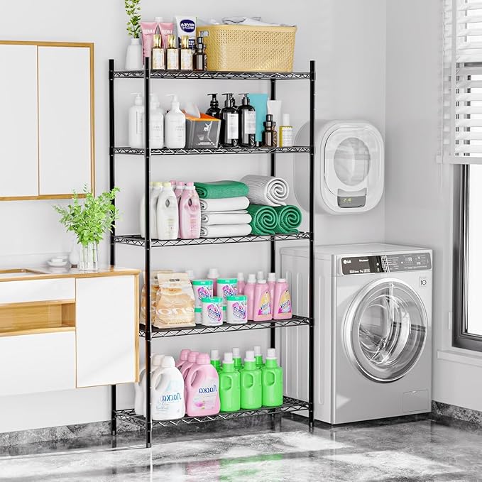 Xcity Storage Shelves, 5 Tier Heavy Duty Metal Shelving Unit, 2000 LBS Capacity Adjustable Steel Wire Shelf Organizer for Pantry, Kitchen, Garage, 14" D x 36" W x 72" H, Chrome - Image 2
