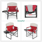 SUNNYFEEL Heated Camping Directors Chair, Heavy Duty,Oversized Outdoor Portable Heating Folding Chair with Side Table, Pocket for Beach, Fishing,Trip,Picnic,Lawn,Concert Foldable Camp Chairs - Image 8