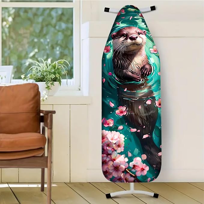 Nuxovilar Otter with Cherry Blossoms Ironing Board Cover, This Cover Fits Most - Image 2