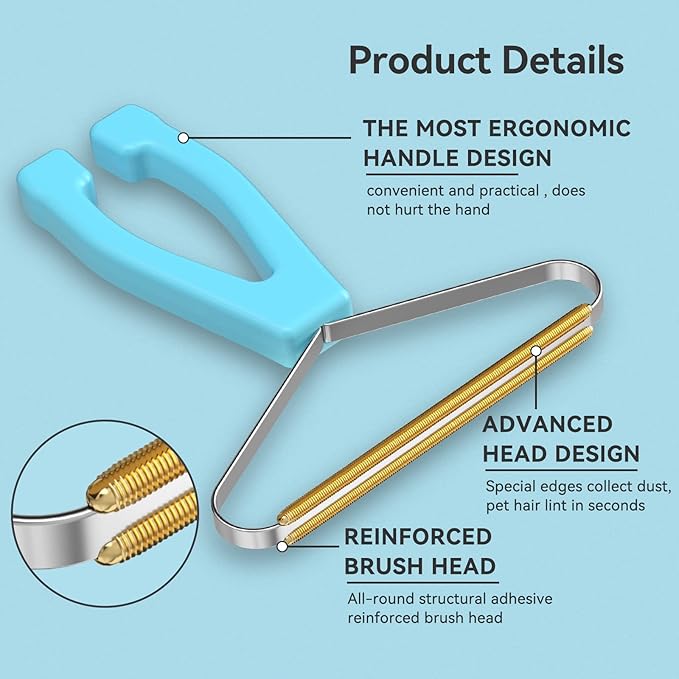 Pet Hair Remover 3-Pack, Dog Cat Hair Remover, Pet Hair Removal Tool, Fur - Image 2