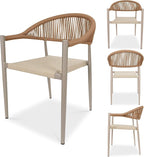 TWT Patio Dining Chairs Outdoor Stackable Dining Chairs for All Weather, Breathable Textilene Garden Outdoor Furniture for Backyard Deck (Brown, Set of 4) - Image 7