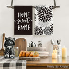 Artoid Mode Black Stripes Home Sweet Home Boho Halloween Kitchen Towels Dish - Image 2