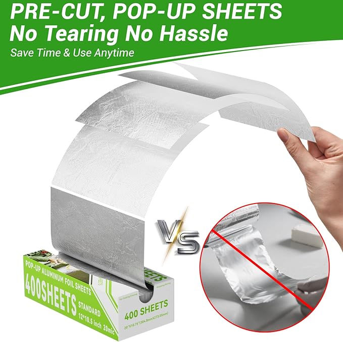 Aluminum Foil Sheets, Hot Dog or Sandwich Wrap, Food Storage, Restaurant - Image 2