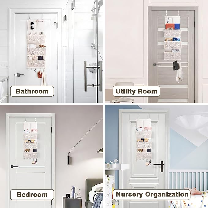 ANTIS'S HOME Over The Door Organizer Boho Bedroom Decor Nursery Storage - Image 5