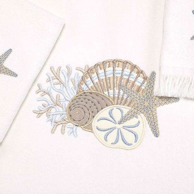 Avanti Linens - 3pc Towel Set, Soft & Absorbent Cotton, Coastal Home Decor - Image 3