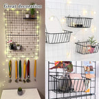 3 Pack Grid Panel Hanging Wire Basket, Storage and Display Basket - Image 3