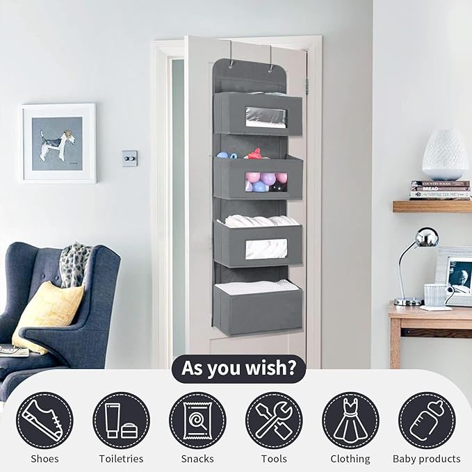 MAX Houser 4-Shelf Over The Door Hanging Organizer - Image 6