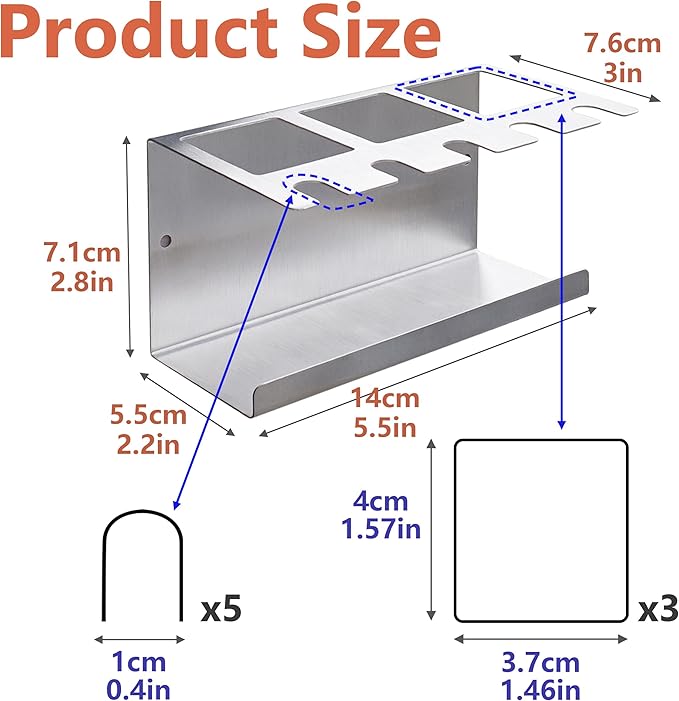 Toothbrush Holders Wall Mounted Electric Toothbrush Holder Stainless Steel - Image 4