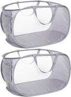 Durable Collapsible Laundry Baskets, Mesh Pop Up Laundry Hamper by Bemkoo