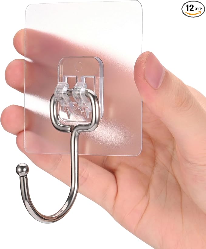 Large Adhesive Hooks, Transparent Waterproof Oil-Proof and Rustproof, Towel and by SZNKB