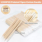 1200PCS Precision Pointed Tips Cotton Swab, 4 inch Microblading Cotton Swabs - Image 3