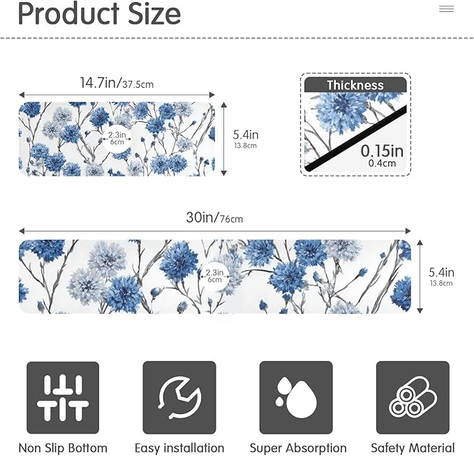 Kitchen Sink Splash Guard 1 PC 30 Inch Sink Faucet Mat Splash Guard - Image 2