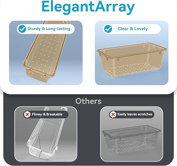12 PCS Drawer Organizer Set, 4 Sizes Tool Storage Trays - Image 2
