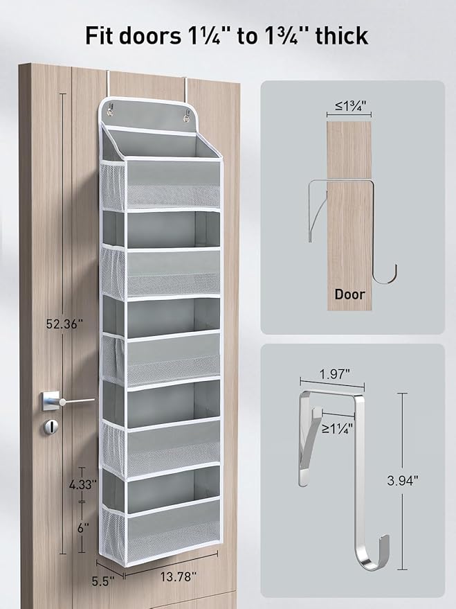 Yecaye 2 Pc Over The Door Organizer - Image 5