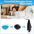 FIXSMITH Black Microfiber Cleaning Cloth -Pack of 24, Highly Absorbent Cleaning - Image 4